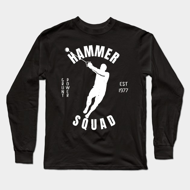 Mens Athletics Hammer Squad Athlete Gift Long Sleeve T-Shirt by atomguy